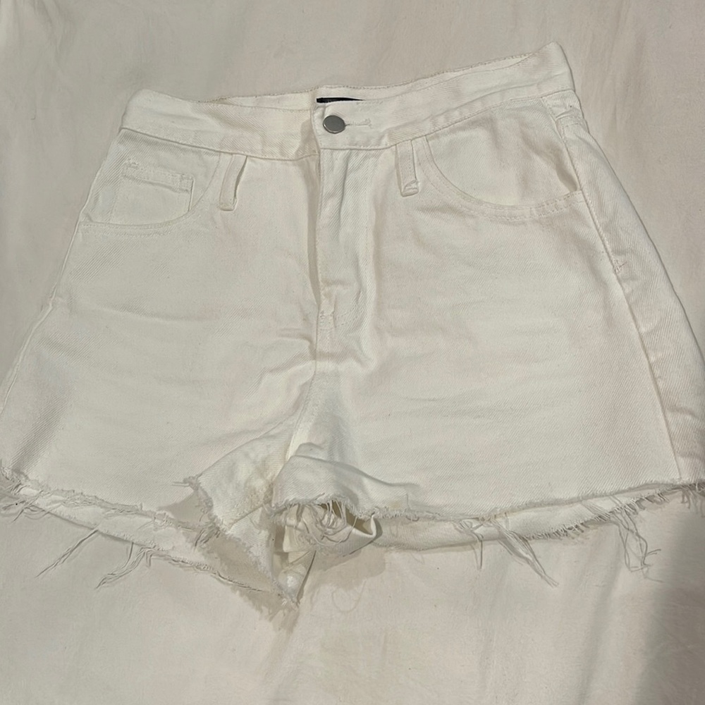 White jean shorts